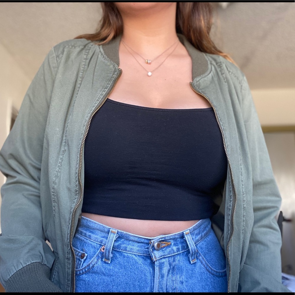 Papaya Olive Green Bomber Jacket